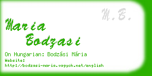maria bodzasi business card